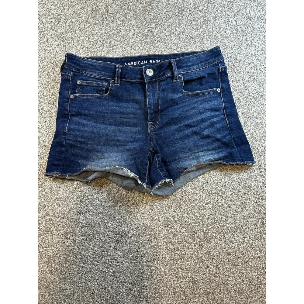American Eagle Outfitters Hi-Rise Shorties Denim Shorts AEO Women's Size 8/10